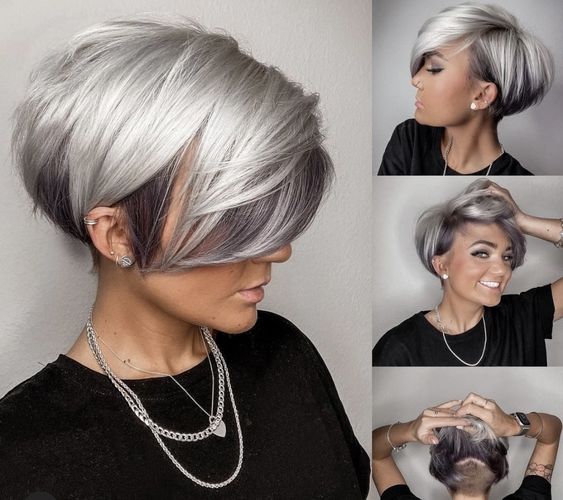 Bob Frisuren für Frauen mit grauen Haaren, die frech und modern aussehen