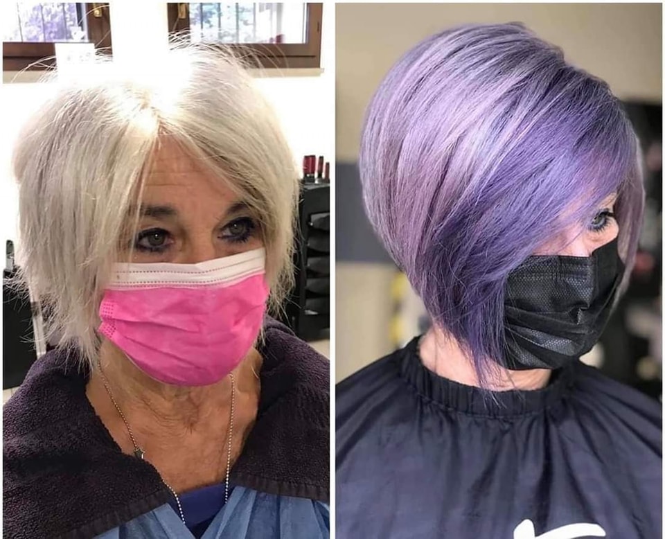 Stylische Frisuren, die violettes und rosa Haarfarben neu definieren!
