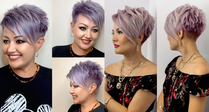 18 wunderschön violett und rosa Kurzhaarmodelle