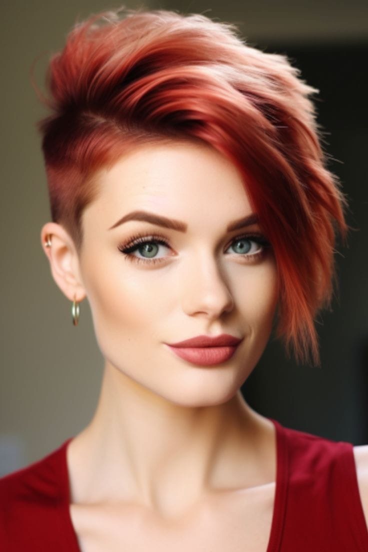 Haare in einem extravaganten Rot- und Kupferton