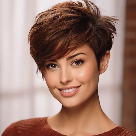 Haare in einem extravaganten Rot- und Kupferton