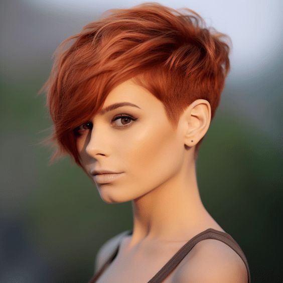 Haare in einem extravaganten Rot- und Kupferton