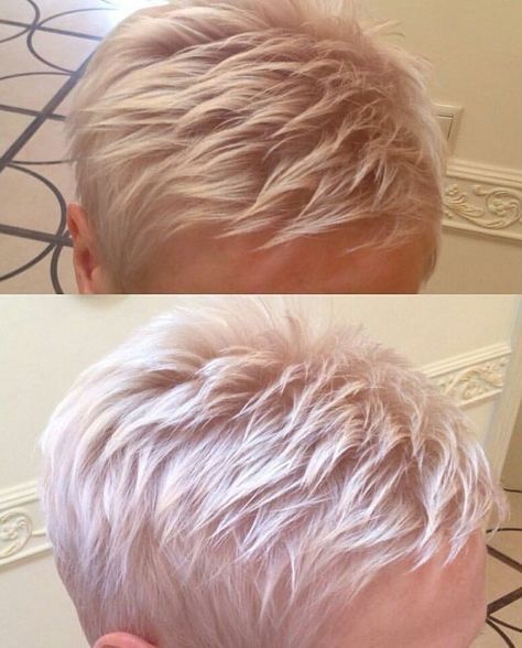 Kurze gerade Frisur in Weiß und Grau sollten Sie so schnell wie möglich ausprobieren