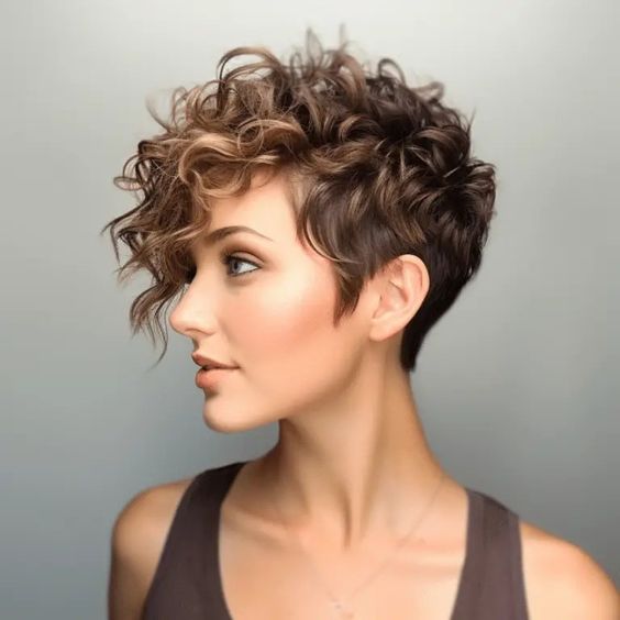 Moderne gewellte Pixie-Schnitt-Frisuren für einen glamourösen Look