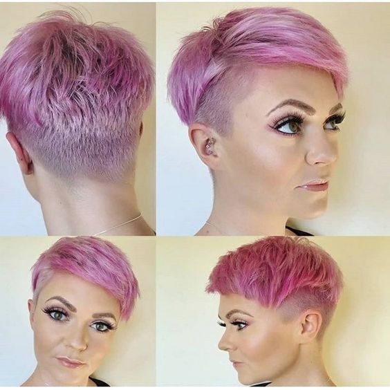 Probieren Sie rosa Frisuren von Pixie-Kurzhaarfrisuren