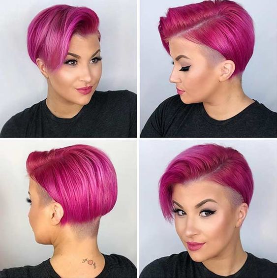 Probieren Sie rosa Frisuren von Pixie-Kurzhaarfrisuren