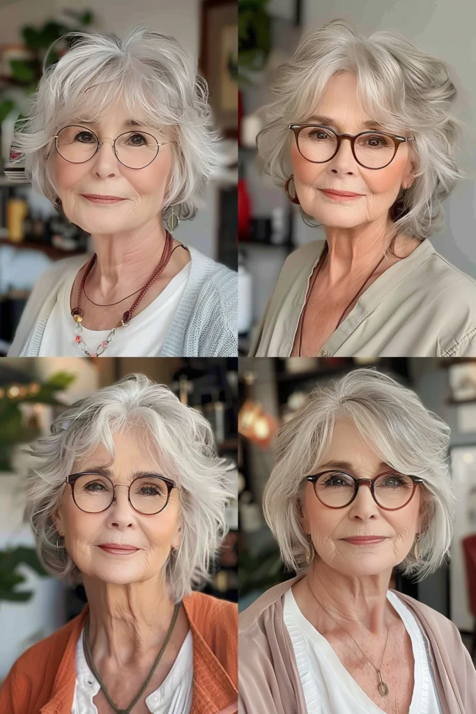 Brille Freche Frisuren Für Graue Haare Ab 60