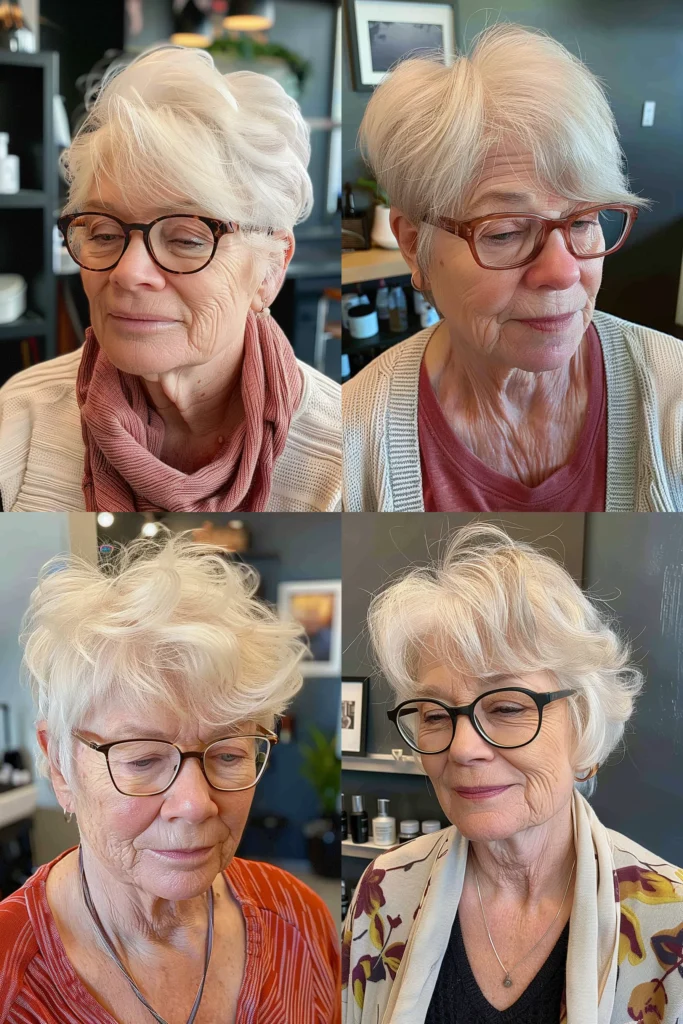 Brille Freche Frisuren Für Graue Haare Ab 60