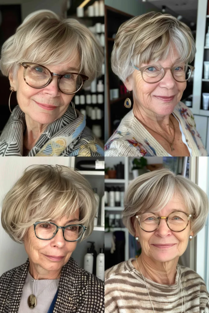 Brille Freche Frisuren Für Graue Haare Ab 60