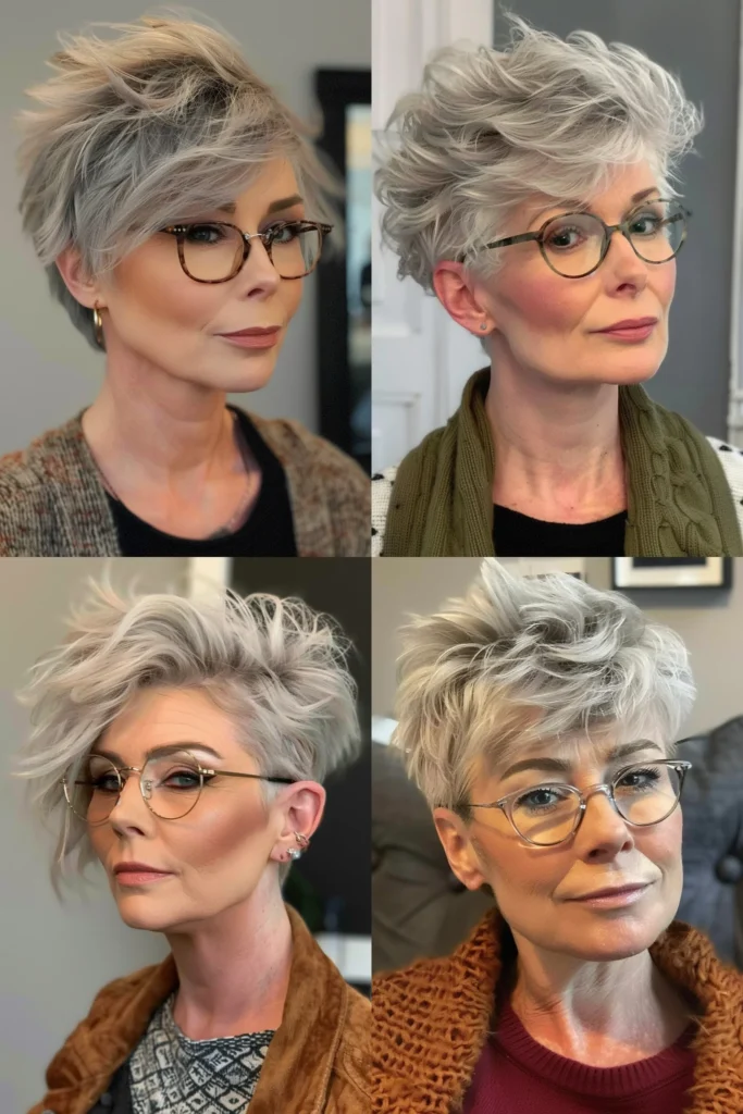 Brille Freche Frisuren Für Graue Haare Ab 60