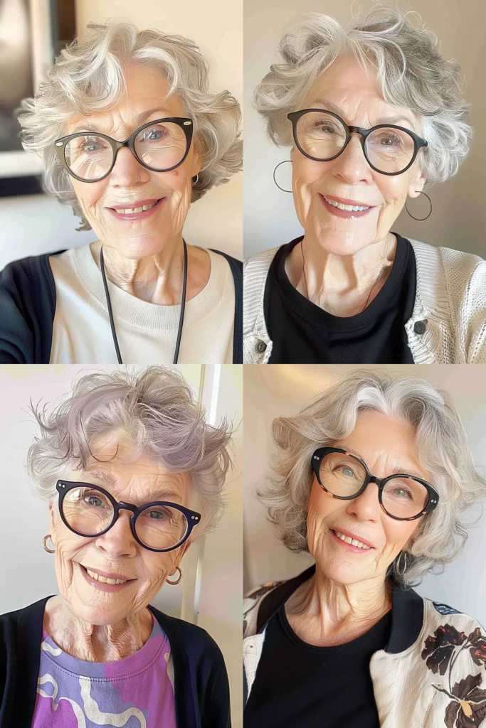 Brille Freche Frisuren Für Graue Haare Ab 60