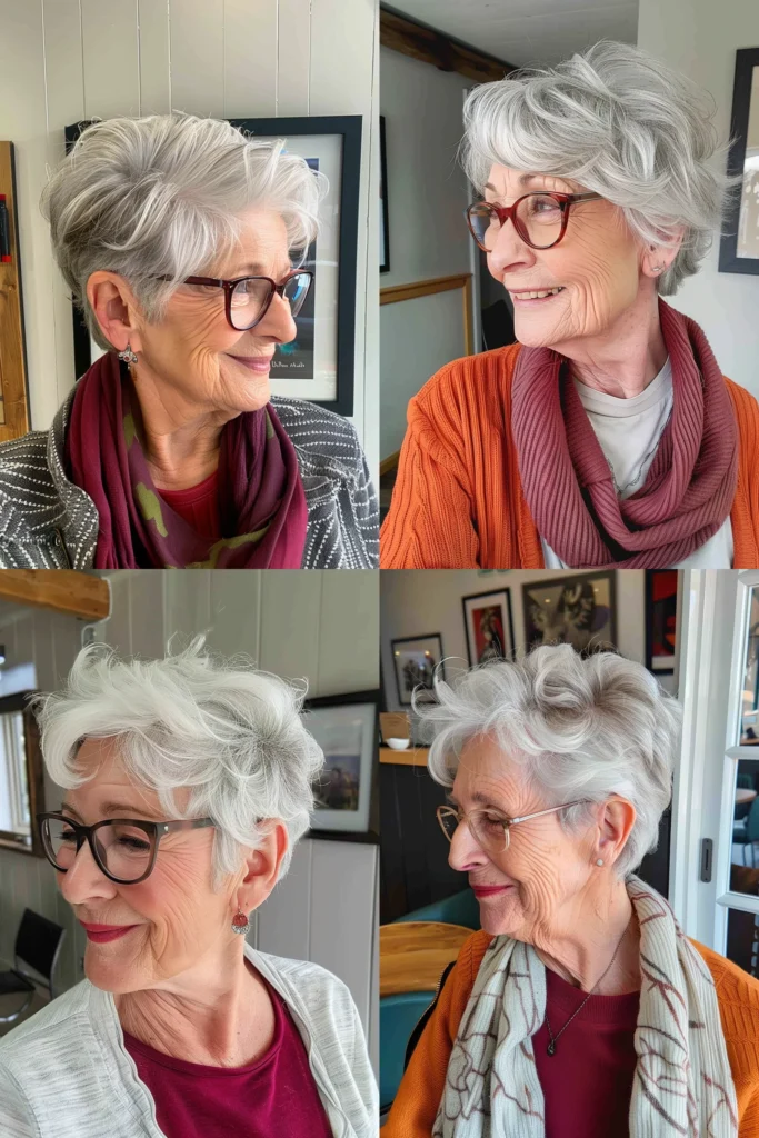 Brille Freche Frisuren Für Graue Haare Ab 60
