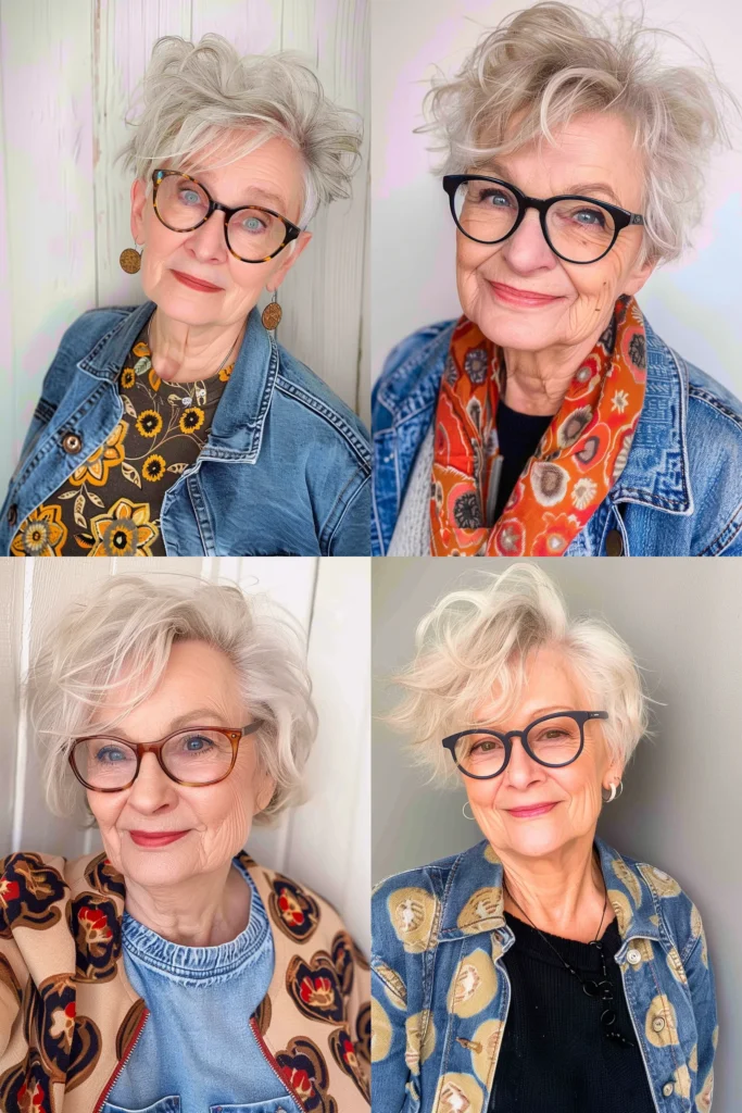 Brille Freche Frisuren Für Graue Haare Ab 60