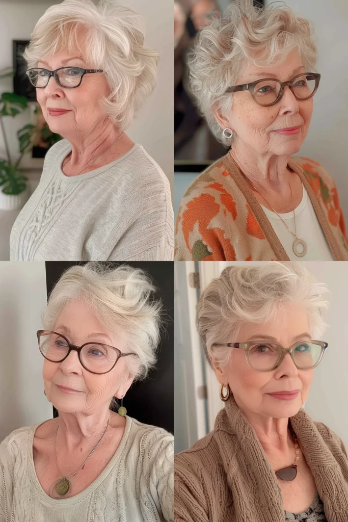 Brille Freche Frisuren Für Graue Haare Ab 60