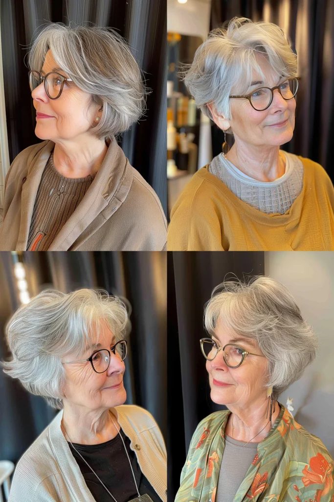 Brille Freche Frisuren Für Graue Haare Ab 60
