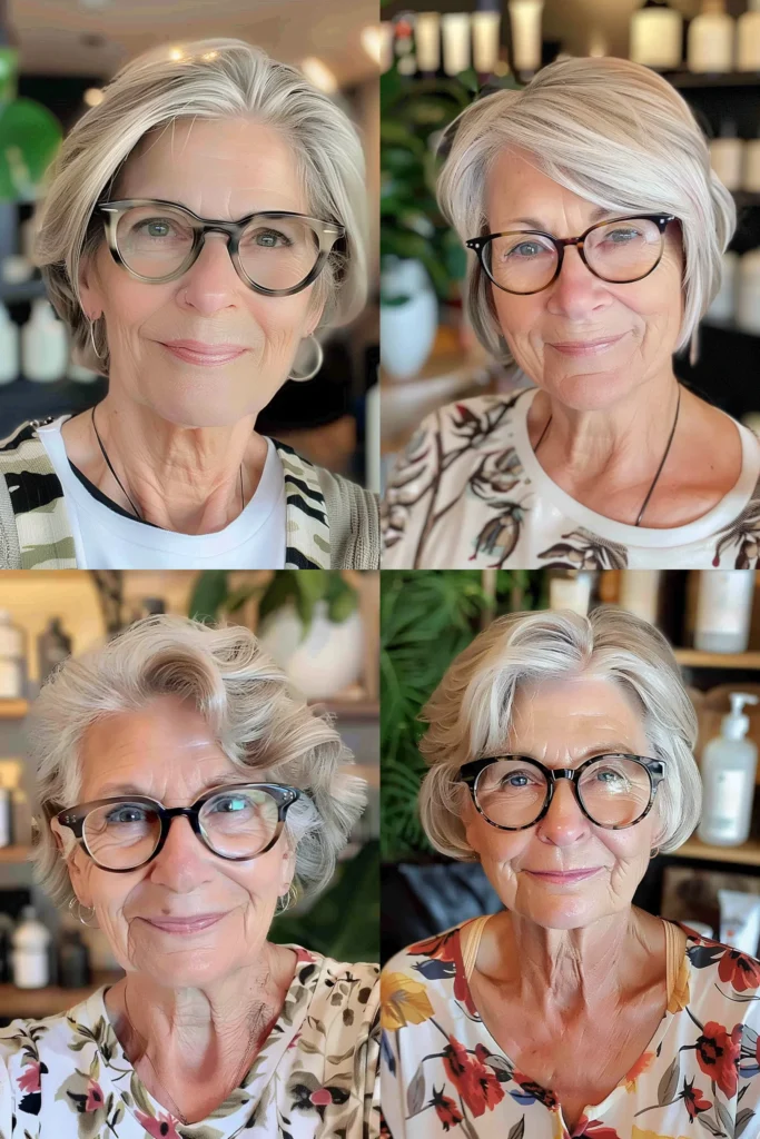 Brille Freche Frisuren Für Graue Haare Ab 60