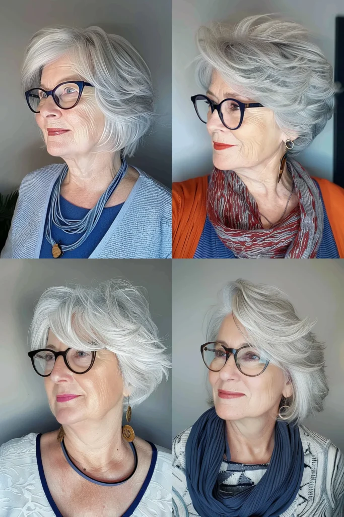 Brille Freche Frisuren Für Graue Haare Ab 60