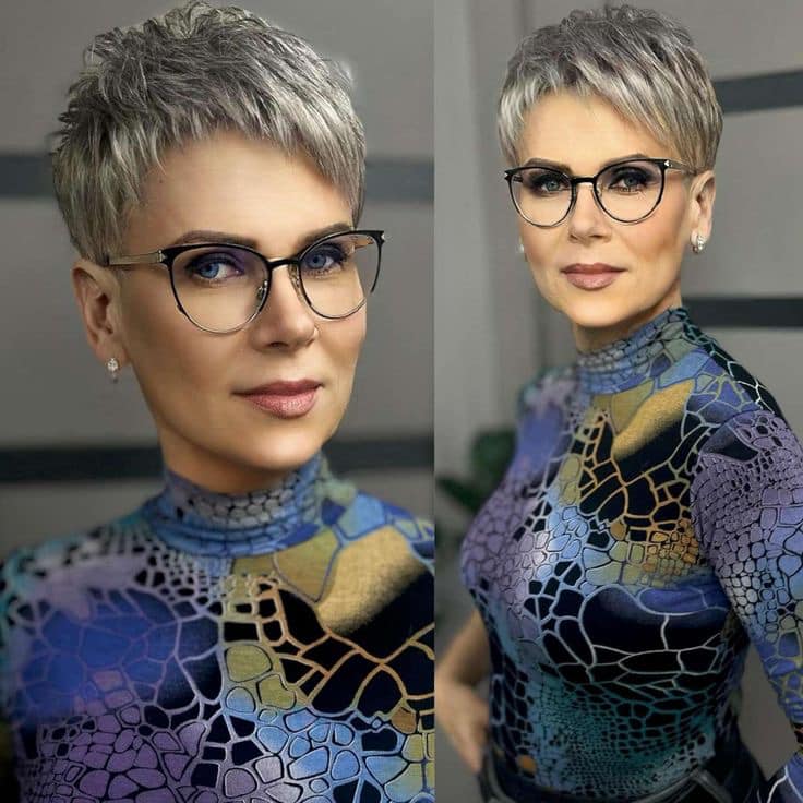 Brille Freche Frisuren Für Graue Haare Ab 60