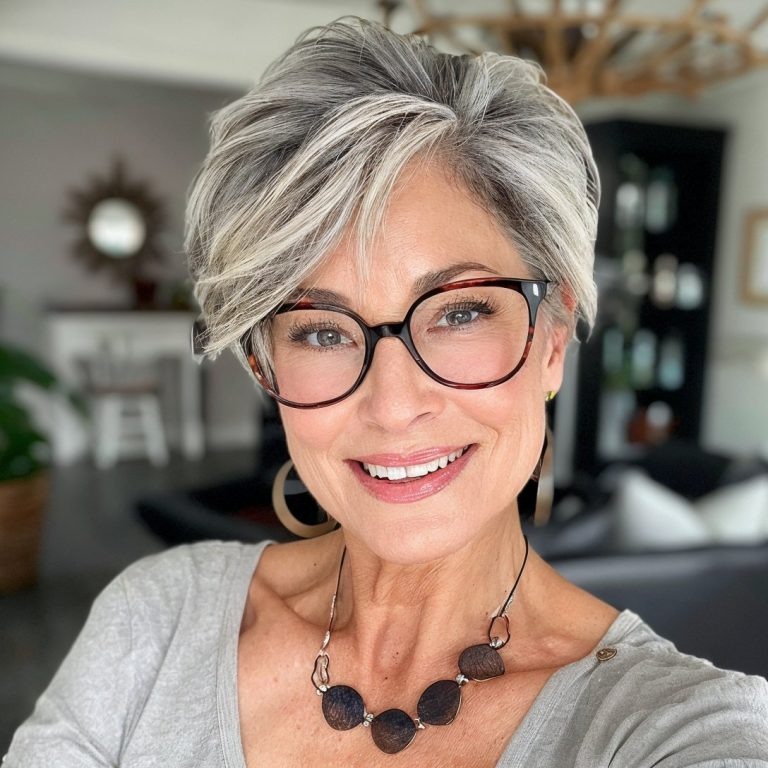 Pixie with Natural Gray and Soft Highlights