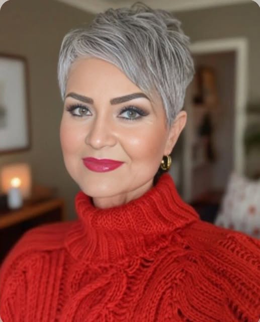 Starten Sie mit Grau ins Jahr 2026: Attraktive und glamouröse Pixie-Frisuren